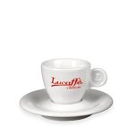 Lucaffé  espresso csésze fehér, piros Lucaffé felirat